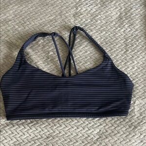 Striped Black and Purple Sports Bra